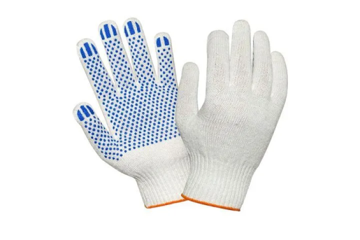 Купить Перчатки х/б 5 нитей с ПВХ, волна, 10 класс в .