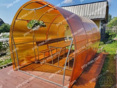 Купить Беседка Комфорт Плюс каркас 234х420см, высота 214 см, с местом под мангал в .