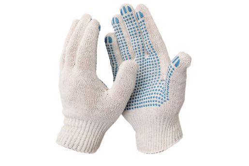 Купить Перчатки х/б 4 нити с ПВХ, точка, 10 класс в .